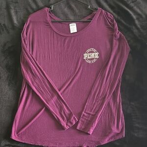 PINK Victoria's Secret Women's Long Sleeve Top - Purple
